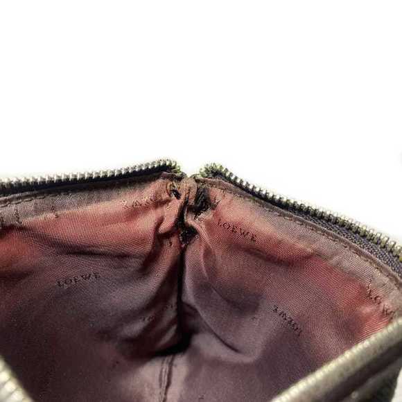 LOEWE Pouch Dark Brown Black Anagram 290606 PVC Leather  Women's Accessory - Picture 8 of 10